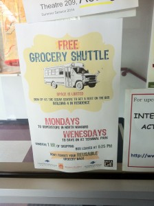 Dates for the free grocery store shuttle
